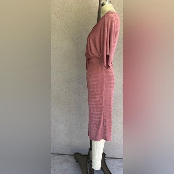 JLUXLABEL Dusty Pink Midi Dress with Knot Detail - Picture 3 of 4